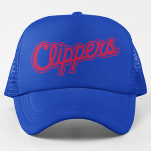 NEW Los Angeles Clippers 1987 Script Foam Trucker Mesh Snapback Hat BLUE